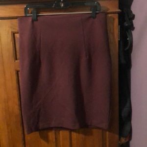 Kenar burgundy ponte exposed zipper skirt 12